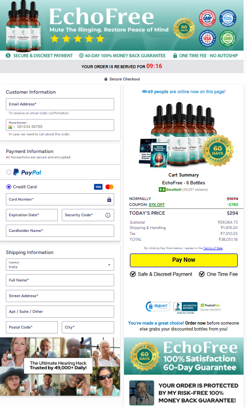 EchoFree checkout page